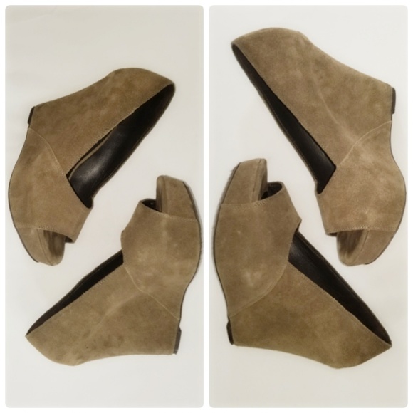 Elizabeth and James Light Brown Suede Wedges Size9 - Picture 4 of 7